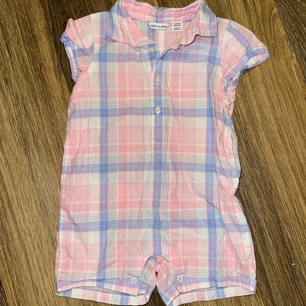 Janie and Jack - spring romper- boys - 12-18 monthss